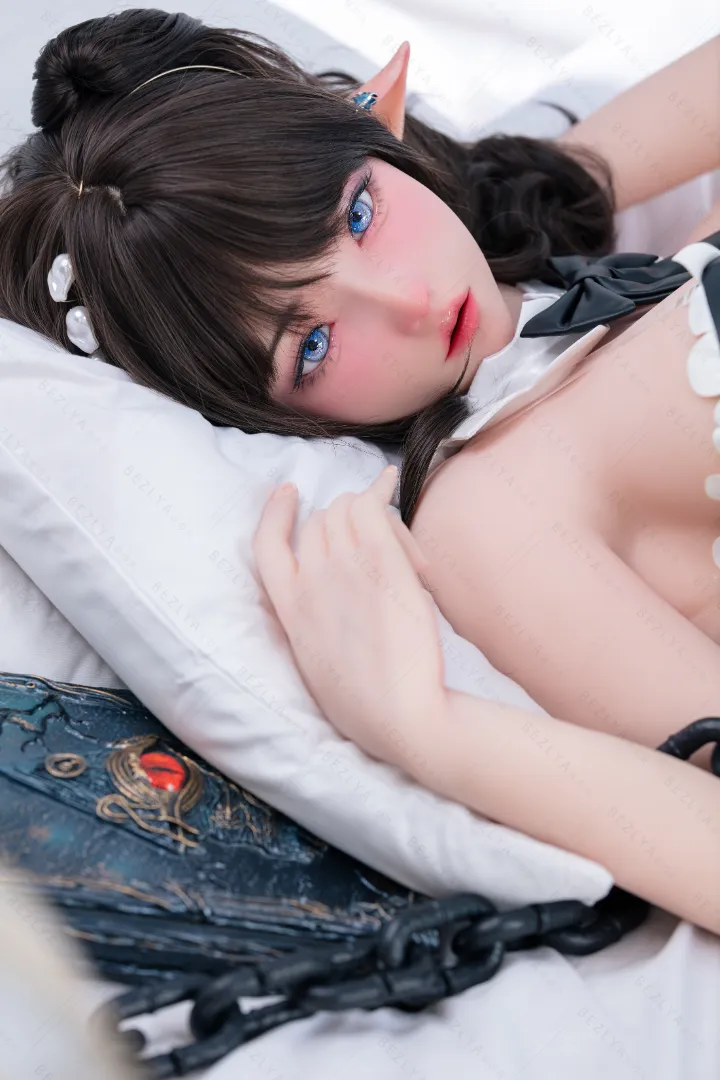 155cm (5ft1) G-Cup Fantasy Elf Succubus Silicone Head + TPE Body Hybrid Sex Doll xiaocanglan, ROS Head